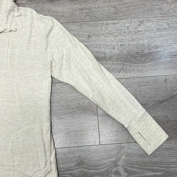 Athleta Studio Split Neck Hoodie Oatmeal Heather S - Picture 6 of 16